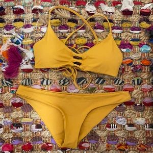 L*SPACE mustard bikini set!